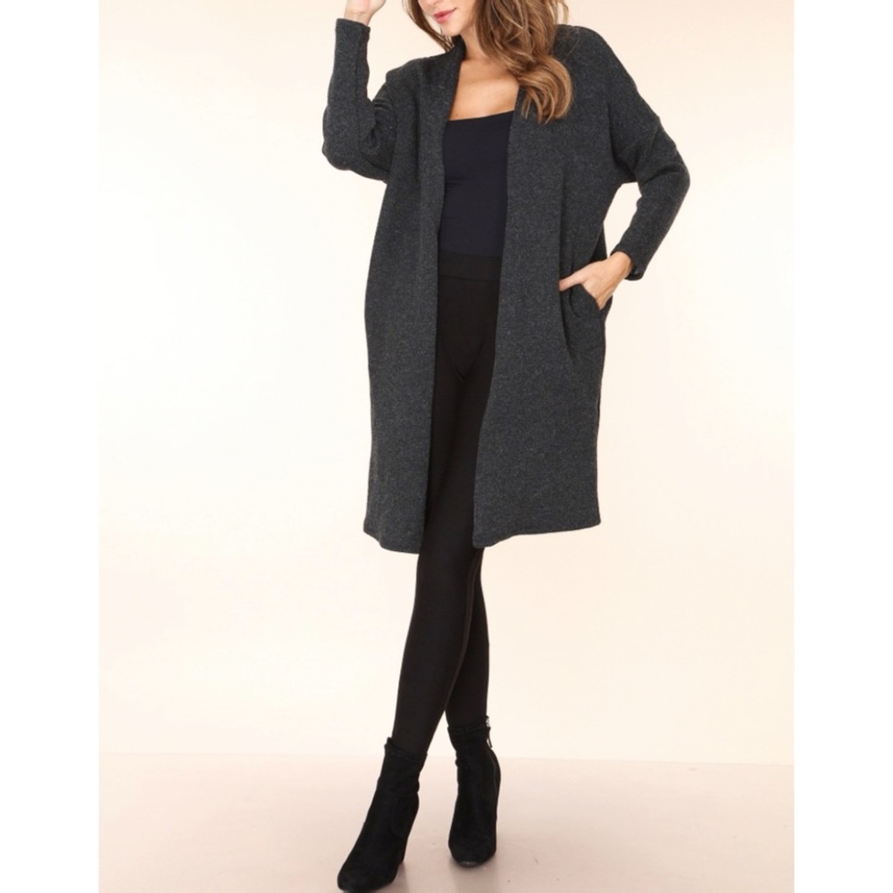 Heavy Knit Long Cardigan Jacket